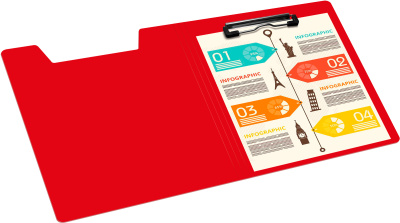 Папка клип-борд Бюрократ -PD602RED A4 пластик 1.2мм красный с крышкой