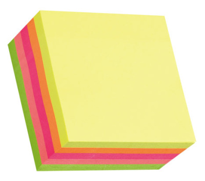 Блок самоклеящийся бумажный Stick`n 21012 76x76мм 400лист. 70г/м2 неон 5цв.в упак.