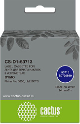 Картридж ленточный Cactus CS-D1-53713 53713 черный на белом 24x7 для Dymo Rhino Pro 6000, LM 500TS