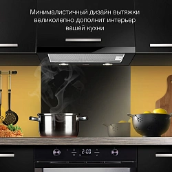 Вытяжка встраиваемая Hyundai HBH 6236 BG черный управление: кулисные переключатели (1 мотор)