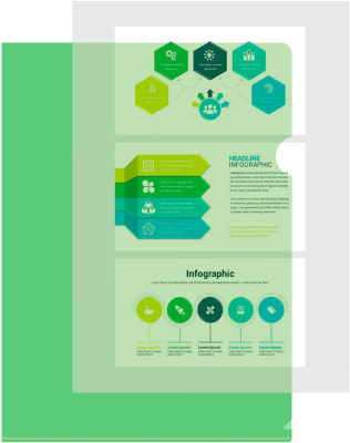 Папка-уголок Бюрократ Economy -E100GRN тисненый A4 пластик 0.10мм зеленый