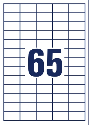 Этикетки Avery Zweckform 3666 A4 97x21.2мм 65шт на листе/70г/м2/100л./белый матовое самоклей. универсальная