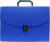 Портфель Бюрократ -BPP13BLUE 13 отдел. A4 пластик 0.7мм синий