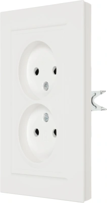 Розетка силов. IEK Brite РС12-2-БрБ BR-R20-10-K01-F 2розет. двойн. скрыт. IP20 белый (упак.:1шт)