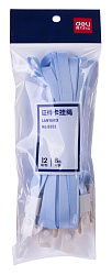 Шнур для пропуска Deli 8352l-blue 45х1см нейлон голубой (упак.:12шт) пластиковый пакет