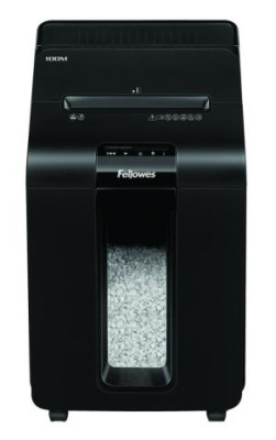 Шредер Fellowes AutoMax 100M с автоподачей (секр.P-4) фрагменты 100лист. 23лтр. скрепки скобы пл.карты