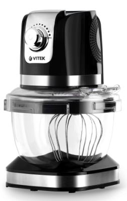 Кухонная машина Vitek VT-1434 планетар.вращ. 1000Вт черный/стальной