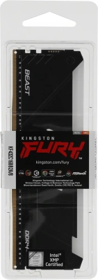 Память DDR4 8GB 3200MHz Kingston KF432C16BB2A/8 Fury Beast RGB RTL Gaming PC4-25600 CL16 DIMM 288-pin 1.35В dual rank с радиатором Ret