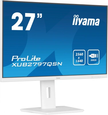Монитор Iiyama 27" ProLite XUB2797QSN-W1 белый IPS LED 16:9 HDMI M/M матовая HAS Piv 1300:1 250cd 178гр/178гр 2560x1440 100Hz DP Quad HD 2K (1440p) USB 6.1кг