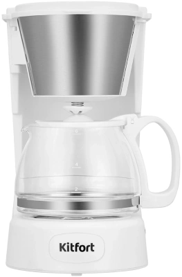 Кофеварка капельная Kitfort КТ-7631 650Вт белый/серебристый