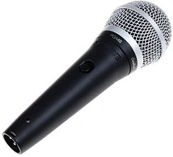 Микрофон проводной Shure PGA48-QTR-E 4.6м черный/серебристый