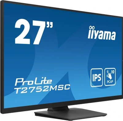 Монитор Iiyama 27" ProLite T2752MSC-B1 черный IPS LED 5ms 16:9 HDMI M/M матовая 1000:1 400cd 178гр/178гр 1920x1080 60Hz DP FHD USB Touch 6.7кг