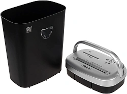 Шредер Fellowes PowerShred 53С черный/серый (секр.P-4) фрагменты 10лист. 23лтр. скрепки скобы пл.карты CD