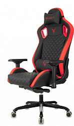 Кресло игровое Knight Titan черный/красный ромбик экокожа с подголов. крестов. металл