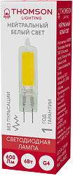 Лампа светодиодная Thomson TH-B4202 6Вт цок.:G4 капсул. 220B св.свеч.бел.нейт. (упак.:1шт)