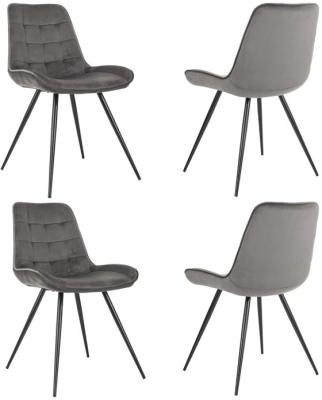 Стул для дома Бюрократ CH-K2_4 комплект 4шт т.серый Holland 18 металл черный на ножках (CH-K2_1/HL18_4)