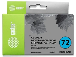 Картридж струйный Cactus CS-C9370 №72 фото черный (130мл) для HP DJ T610/T620/T770/T1100/T1100/T1120/T1200 с чипом