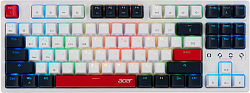 Клавиатура Acer OKR302 механическая белый USB беспроводная BT/Radio Multimedia for gamer для ноутбука LED (ZL.KBDEE.016) кабель 1.6м