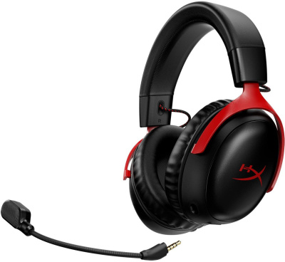 Наушники с микрофоном HyperX Cloud III Wireless черный/красный мониторные Radio оголовье (77Z46AA)