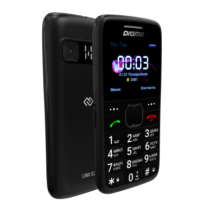 Мобильный телефон Digma S220 Linx 32Mb черный моноблок 2Sim 2.2" 176x220 0.3Mpix GSM900/1800 MP3 FM microSD max32Gb