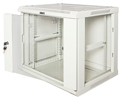 Шкаф коммутационный Lanmaster (TWT-CBWPG-9U-6X4-GY) настенный 9U 600x400мм пер.дв.стекл 60кг серый