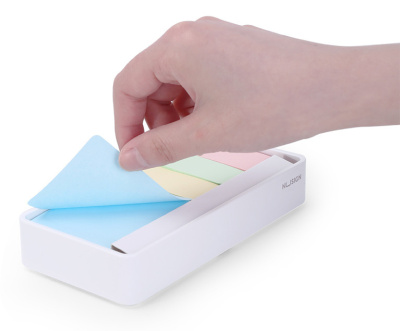 Подставка Deli NS116 Nusign для стикеров стикеры 70х52мм 1цв 150лист./стикеры 52х24мм 3цв 150лист. 152х76х27мм белый пластик