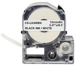 Картридж ленточный Cactus CS-LK4WBN LK-4WBN черный на белом 12x9 для Epson LW300/LW400/LW700/LW600P/LW1000P/K400/Z700/Z900