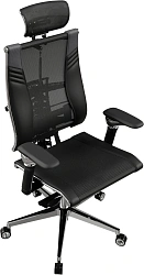 Кресло руководителя эргономичное Метта Yoga Spine Triumph L2 (M06) черный сиденье черный сет./экокожа с подголов. крестов.5-луч. металл хром