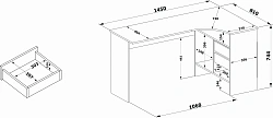 Стол для компьютера Сокол СПм-25 П столешница ЛДСП венге (00-00015989)