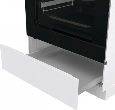 Плита Комбинированная Gorenje GKS6C71WF белый (металлическая крышка) реш.чугун