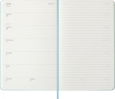 Еженедельник Moleskine CLASSIC WKNT Large 130х210мм 144стр. аквамарин