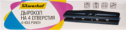 Дырокол Silwerhof 392035-02 макс.:12лист. металл черный отв.:4