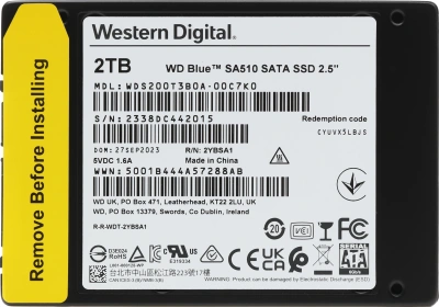 Накопитель SSD WD S SATA-III 2TB WDS200T3B0A Blue SA510 2.5"