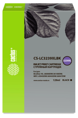 Картридж струйный Cactus CS-LC3239XLBK черный пигментный (129мл) для Brother HL-J6000DW/J6100DW