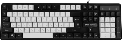 Клавиатура Defender Dark Knight GK-077 белый/черный USB Multimedia for gamer LED (45078)