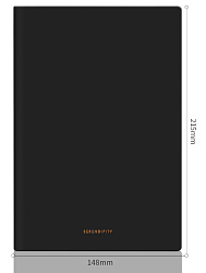Блокнот Deli 22284BLACK 210х143мм искусст. кожа 96л черный