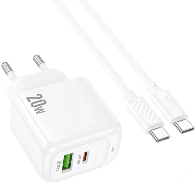Сетевое зар./устр. Hoco CS54A Surplu 20W 3A (PD+QC) USB-A/Type-C универсальное белый (31532)