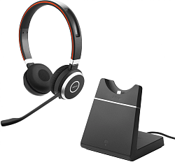Наушники с микрофоном Jabra Link380a MS Stereo Stand черный накладные BT/Radio оголовье (6599-833-399)