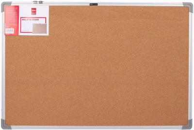 Доска пробковая Deli E39053 пробка коричневый 60x90см алюминиевая рама