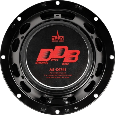 Колонки автомобильные Ural DDB AS-D1741 190Вт 16см (6.5дюйм) (ком.:2кол.) коаксиальные четырехполосные
