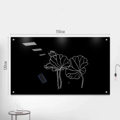 Доска стеклянная Cactus CS-GBD-120x150-BK-TM Сквозное крепление стекло черный 120x150см стекло крепления