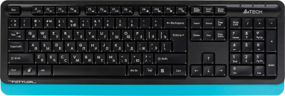 Клавиатура + мышь A4Tech Fstyler FG1010 клав:черный/синий мышь:черный/синий USB беспроводная Multimedia (FG1010 BLUE)
