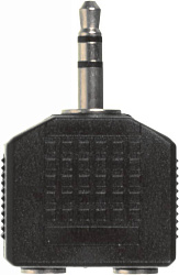 Адаптер аудио Ningbo Headphone Splitter 2xJack 3.5 (f)/Jack 3.5 (m) черный (JAAA095-B)