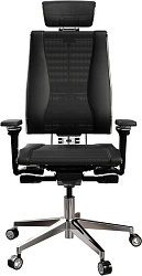 Кресло руководителя эргономичное Метта Yoga 4DF B2-14D - YM93+Infinity черный сиденье черный сет./экокожа с подголов. крестов. алюминий хром