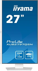 Монитор Iiyama 27" ProLite XUB2797QSN-W2 белый IPS LED 16:9 HDMI M/M матовая HAS Piv 1300:1 300cd 178гр/178гр 2560x1440 100Hz DP Quad HD 2K (1440p) USB 6.1кг