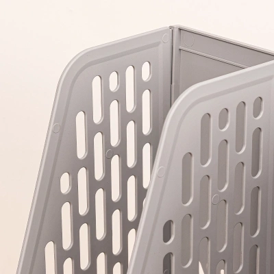 Лоток вертикальный Deli E9844 GREY E9844 4отд. сборный для бумаг 325x257x275мм серый пластик