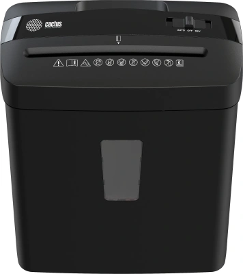 Шредер Cactus CS-SH-A3 (секр.P-4) фрагменты 6.лист. 13лтр. скобы пл.карты