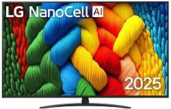 Телевизор LED LG 65" 65NANO81A6A.ARUG черный 4K Ultra HD 60Hz DVB-T DVB-T2 DVB-C DVB-S DVB-S2 USB WiFi Smart TV