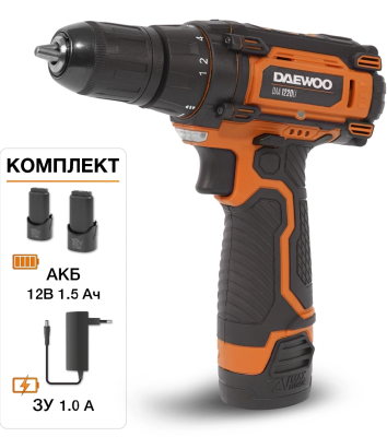 Дрель-шуруповерт Daewoo DAA 1220Li аккум. патрон:быстрозажимной (кейс в комплекте)