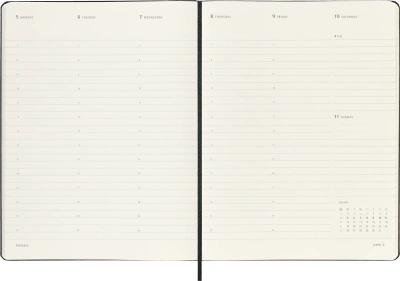 Еженедельник Moleskine PRO VERTICAL XL 190х250мм 264стр. черный